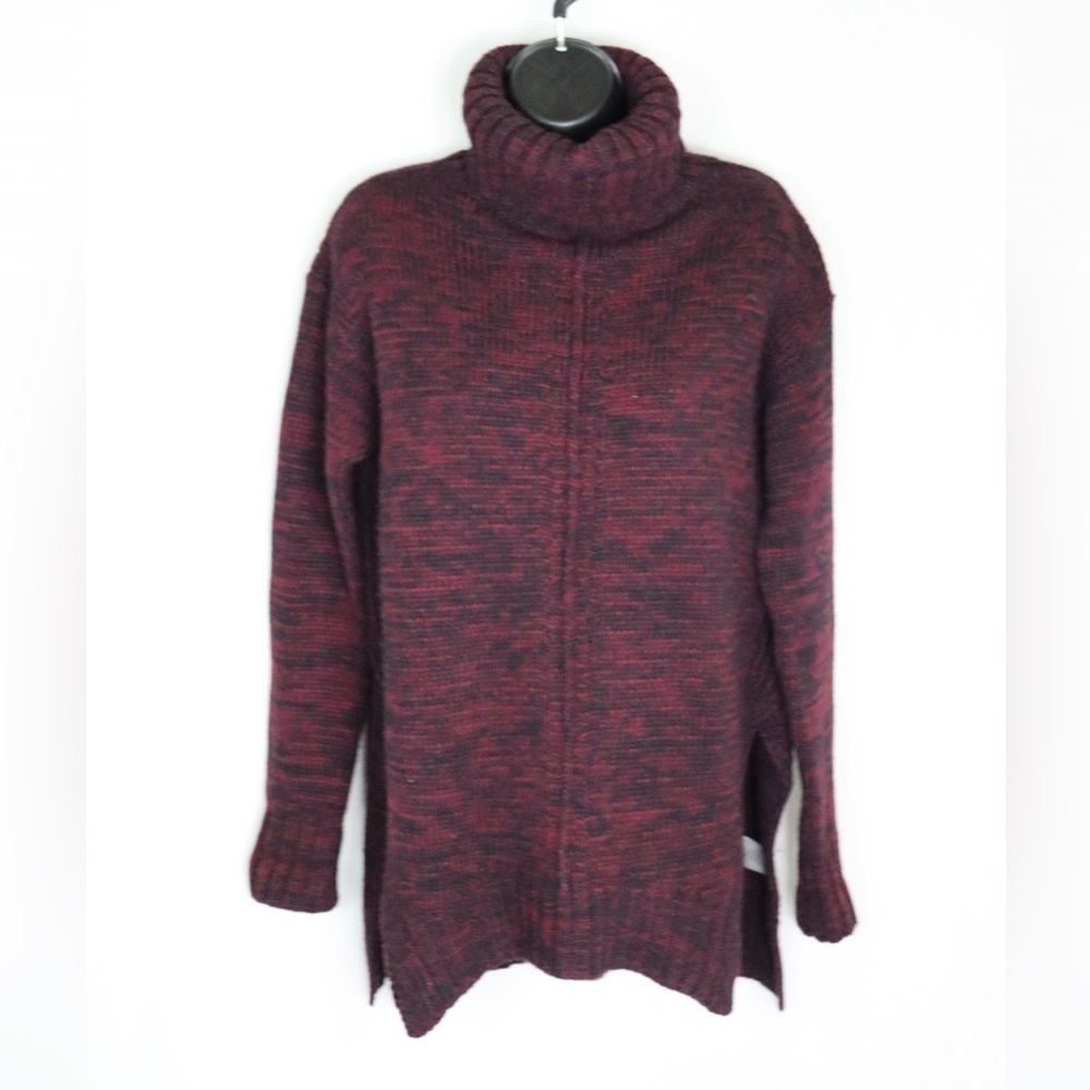 JOHN + JENN Burgundy Cable Knit Turtleneck Sweater - Picture 10 of 13